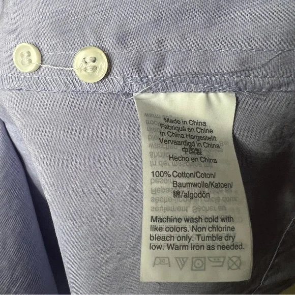 J CREW Blue Tie-Waist Shirtdress in End-On-End Cotton - J5419 - Sz 0 - Picture 12 of 13